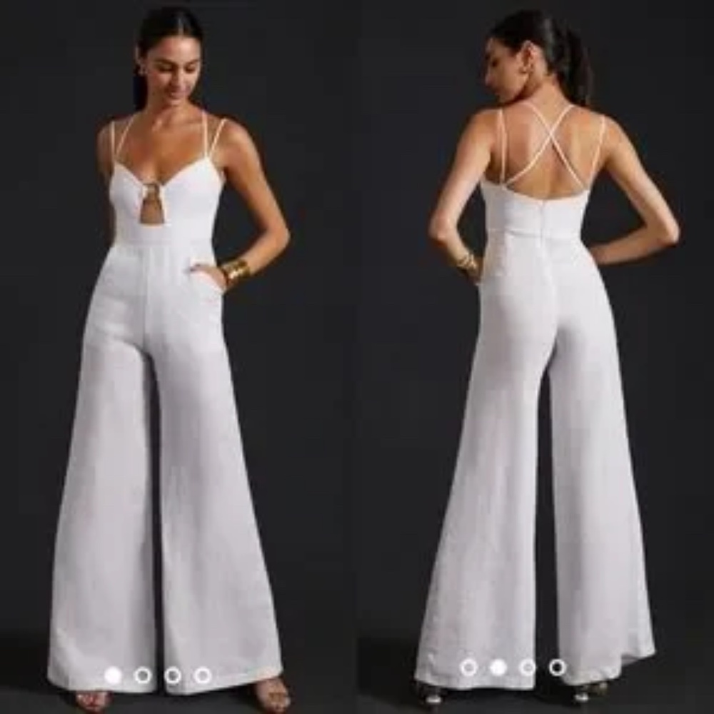 Rumer Byron Linen Jumpsuit In White size M NWOT - Picture 5 of 15